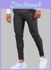 Pantalon slim décontracté pour homme en mélange de coton hautement élastique, idéal pour le streetwear urbain.