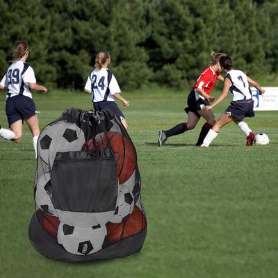 Mesh Socce Ball Bag Sports Equipment Bag Secure Side Pocket with Shoulder Strap for Holding Basketball Volleyball