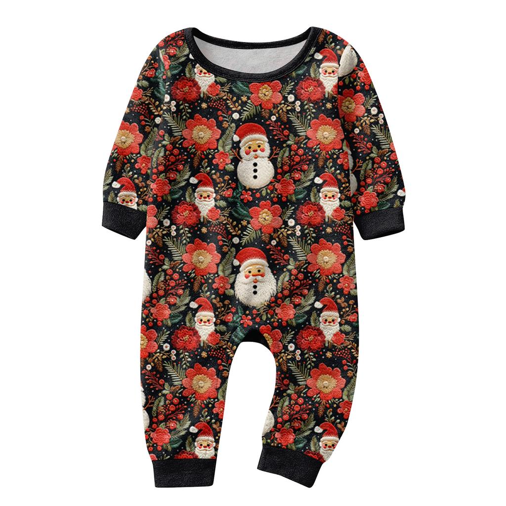 Matching Family Christmas Print Flannel Homewear Set Long-Sleeve Top And Pants