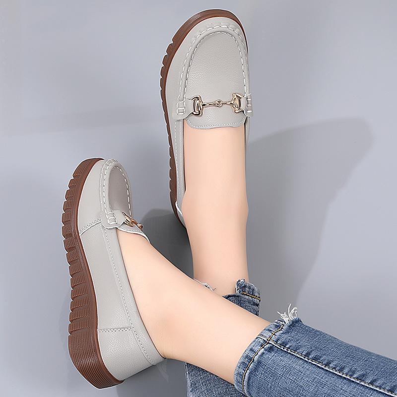 Casual Shoes Flat Women's Loafers Leather Lightweight Non-slip New Fashion Spring Summer Casual Mother Shoes Plus Size