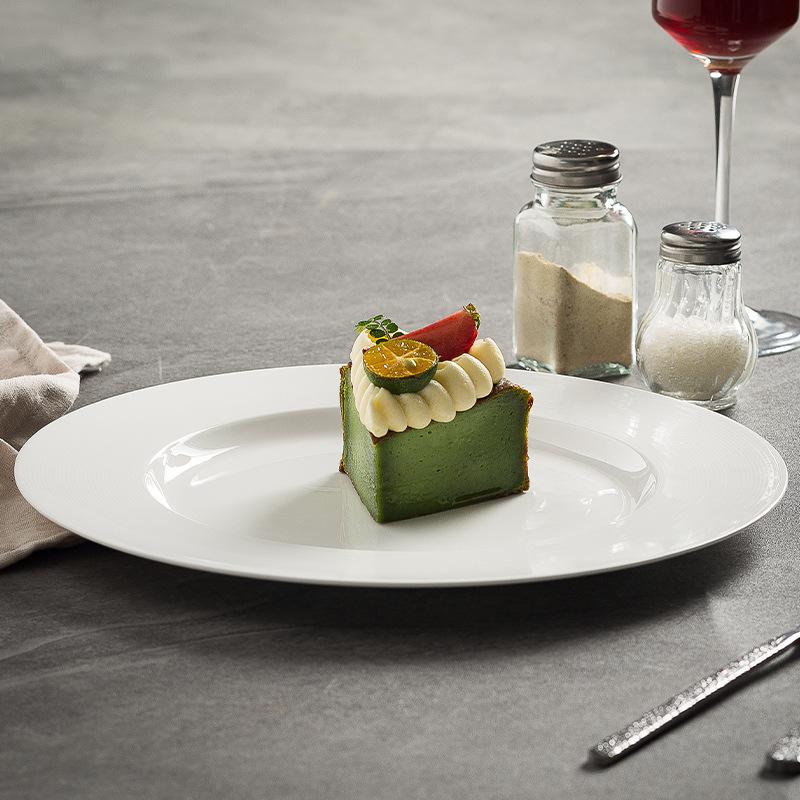 White Porcelain Steak Plate Premium Pasta Plate French Restaurant Plate Home Breakfast Plate Hotel Specialty Western Plate