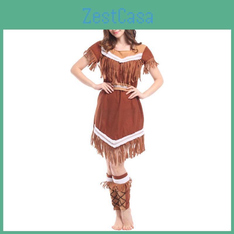 Chic Adult Womens Primitive Cavewoman Costume Dress For Halloween Parties And Themed Events