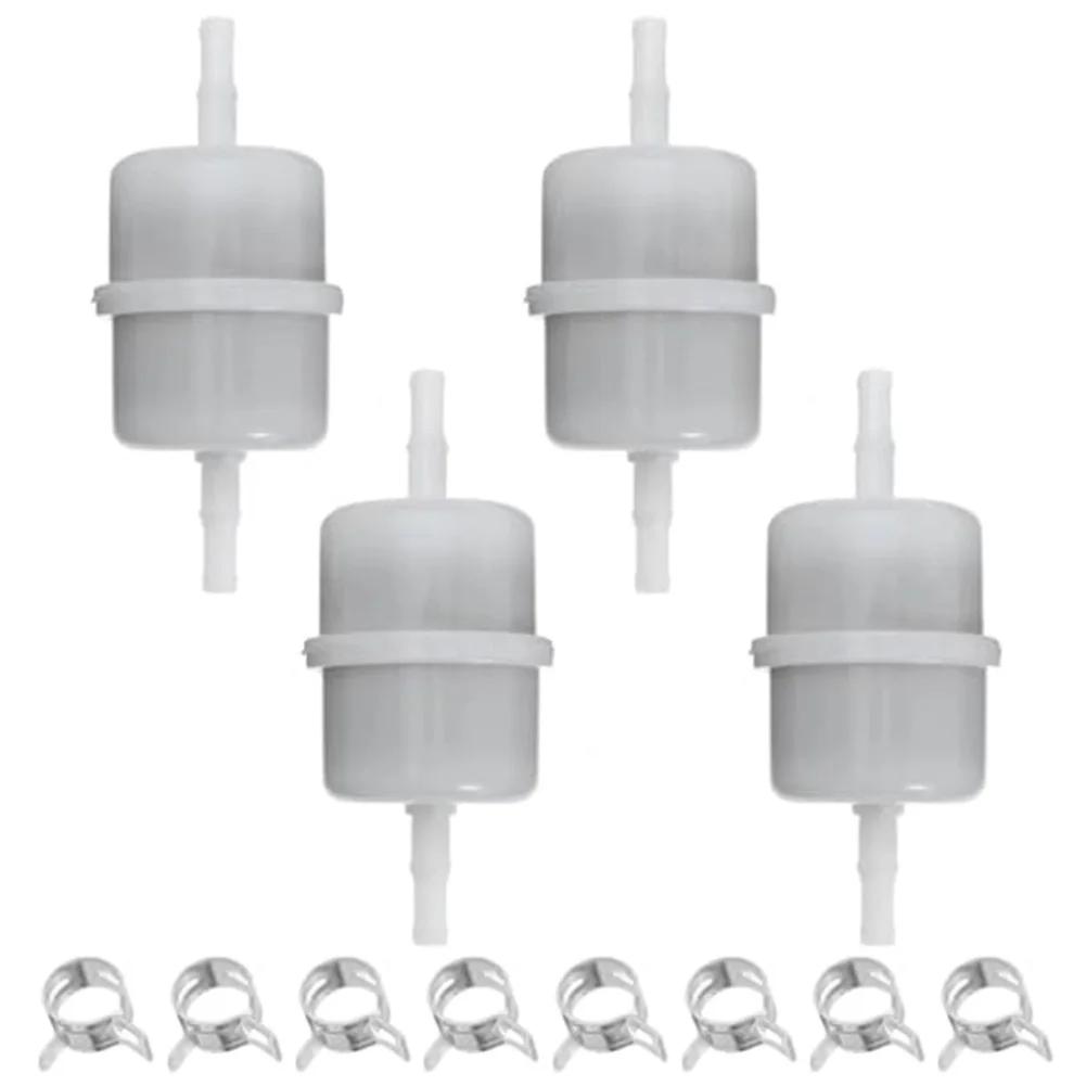 4pcs Engines Fuel Filter With 8pcs Clips For 24 050 13-S1/24 050 02-S/24 050 10-S1 For CH Serie For Kohler= CH20 CH20S Trimmer