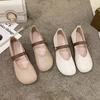 Mary Jane retro word with soft bottom soft surface middle heel women's 2025 summer British style non-slip bottom flat heel shoes