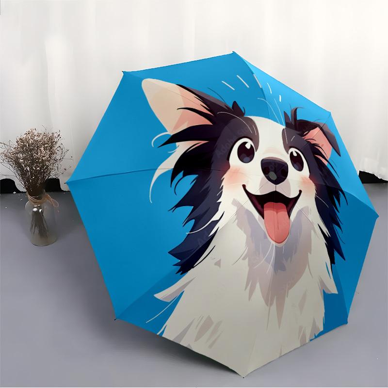 1pc Puppy Pet Automatic Open/Close Umbrella with One Touch Button,, Windproof Design   Lightweight Portable Umbrella for Women & Men6087