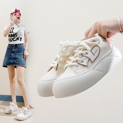 Fashion Women Platform Vulcanized Shoes 2024 New Woman Thick Sole Loafers Fashion Lace Up Sneakers Outdoor Flat Sloe Sport Shoes Zapatos