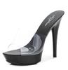 Fashion Patent Leather Mules Women Slippers Sandals Sexy Party Shoes Luxury Comfortable Summer Fashion 13cm