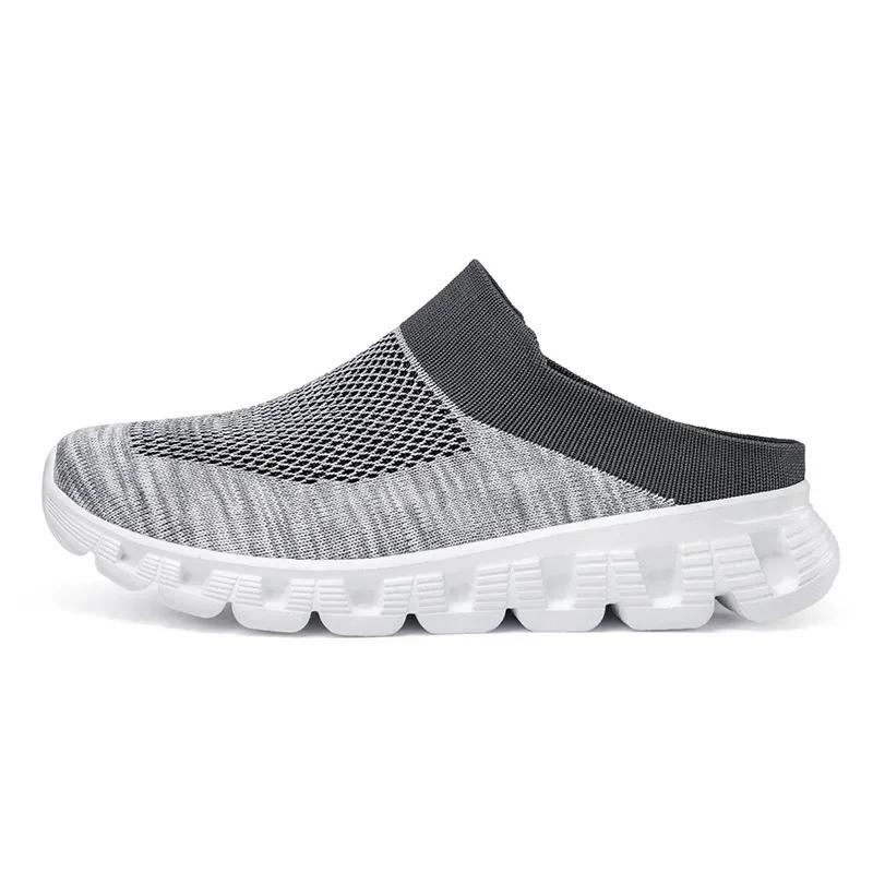 Fashion Slip On Women Slippers Mesh Breathable Shoes Outdoor Sock Slides Men Shoes Fashion Flats Knitted Upper Breathable Couple Shoes