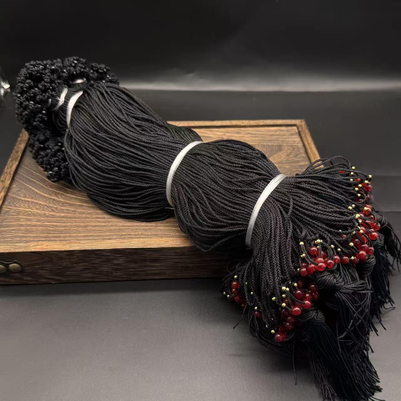 Handmade Braided Red String Rope Necklace with Jade Pendant
