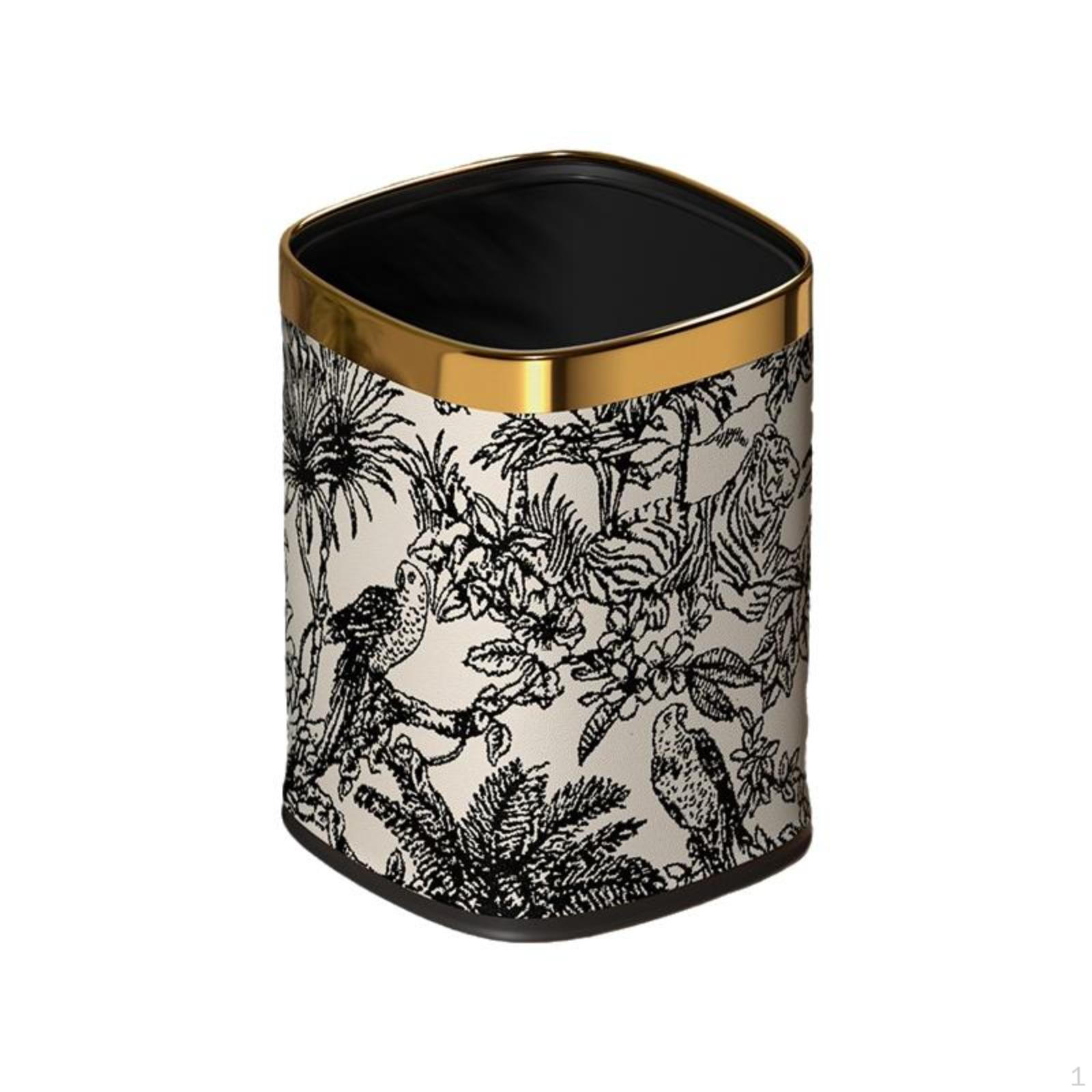 Chinese Design Trash Can Wastebasket, Large