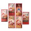 6 Pieces Traditional New Year Money Packets 2025 Snake Themed Redness Envelopes Chinese Spring Festival Hongbao