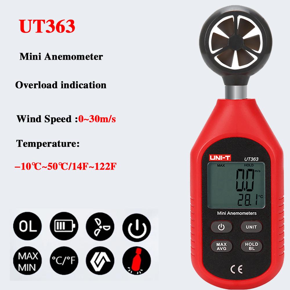 Anemometro UNI-T UT363/BT Luxmetro UNI-T UT383/BT Fonometro UNI-T UT353/BT Termoigrometro UNI-T UT333/BT