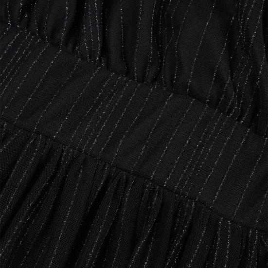 Plus Size Women Dress V-Neck Short Sleeve Elastic High Waist Flowy Hem