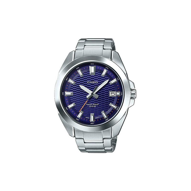

Casio STANDARD series date display quartz movement stainless steel strap Japanese and Korean watch men s watch blue dial MTP-E400D-2AV синій