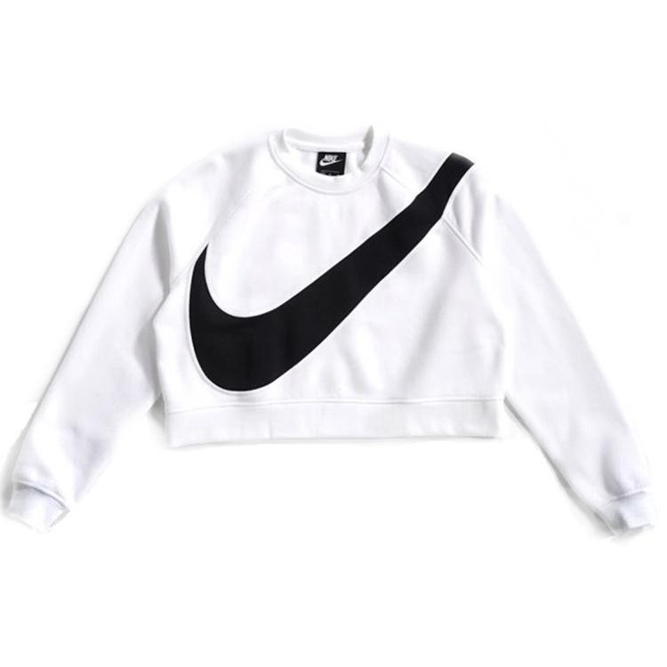 (WMNS) Nike Sportswear Swoosh Large Fleece Round Neck White Women s BV3934-100 XL