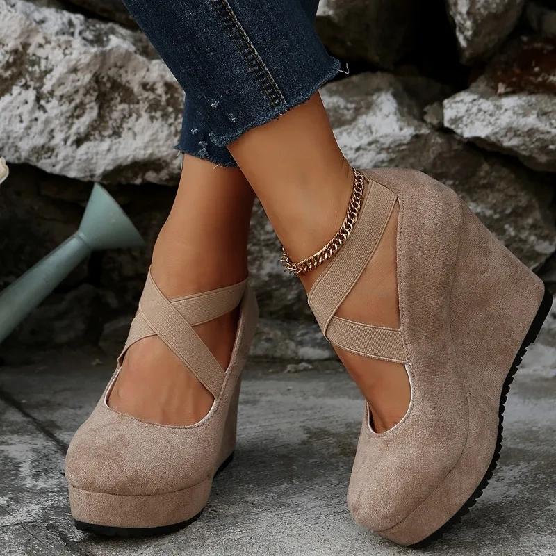 Fashion Ladies Shoes 2025 Fashion Shallow Women's High Heels New Leopard Print Casual Round Toe Best Seller Comfortable Platform Heels