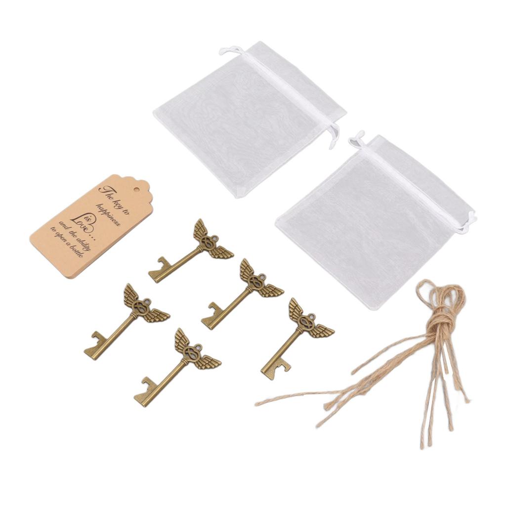 Nyckel Flasköppnare Vintage DIY Utsökt Elegant Änglavinge Nyckel Flasköppnare Bröllopsgåvor med