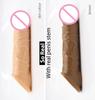 21cm Silicone Realistic Penis Condom Dick Extender Cock Ring Reusable Penis Sleeve Cock Enlarger Sex Toys for Delay Ejaculation
