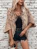Colorful Striped Knitted Fringe Shawl for Women Autumn Winter New European and American Casual Loose Knit Cape