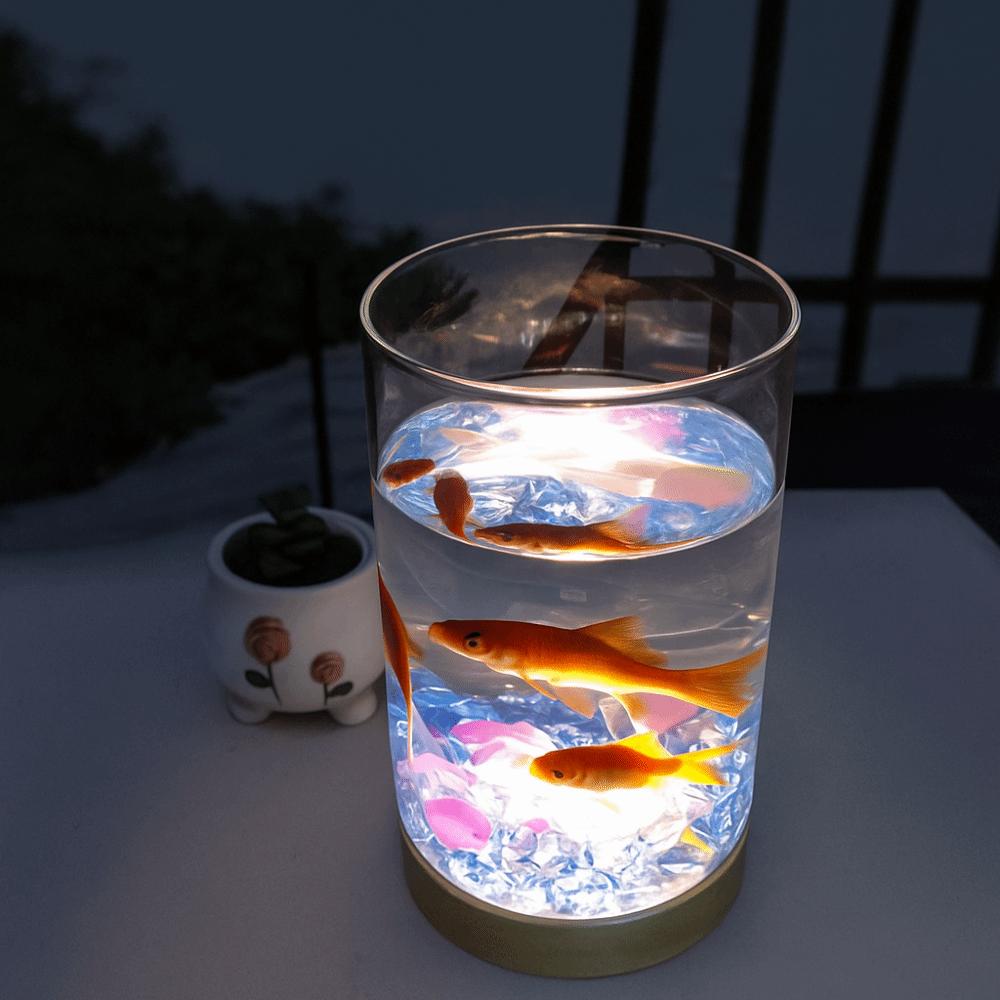High Transparency Betta Fishtank Round/Square Ecological Tank Desktop Fish Tank  Desktop Decoration
