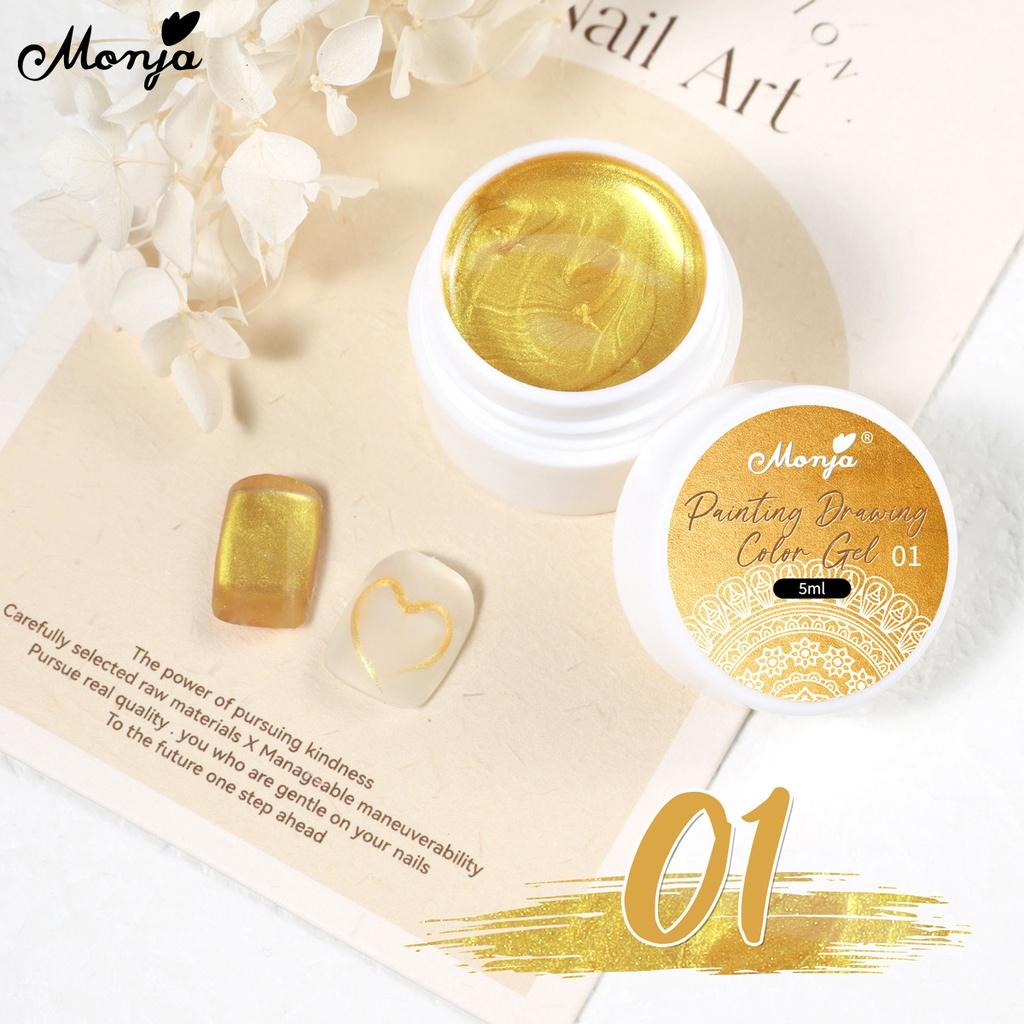 monja 5ml 12 barev Gel na malování nehtů UV lak Kreslení Černá Bílá Salonní barvy Lak Semipermanentní Vylepšení Manikúra Design Nástroj