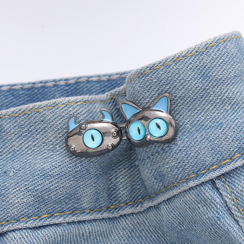 

Cute Mini Devil Adjustable Alloy Pant Waist Tightener Buckle No Sewing Required Button Adjuster For Loose Jeans A8