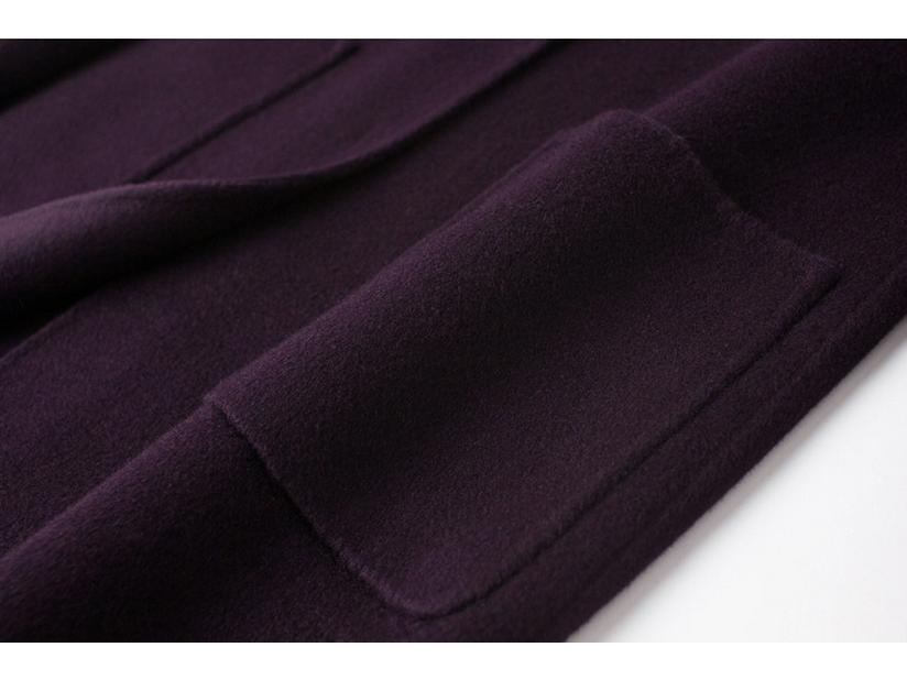 Plus Size Mid-Length Double-Sided Cashmere Coat for Middle-Aged & Elderly Women