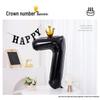 40-Inch Black Crown Number Balloons - Birthday Photo Props & Party Decor