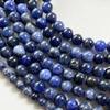 Blue-vein Sodalite Round Natural Stone Beads 15"Strand 4/6/8/10/12mm Smooth Loose Spacer Beads for Jewelry Making DIY Bracelets Accessories