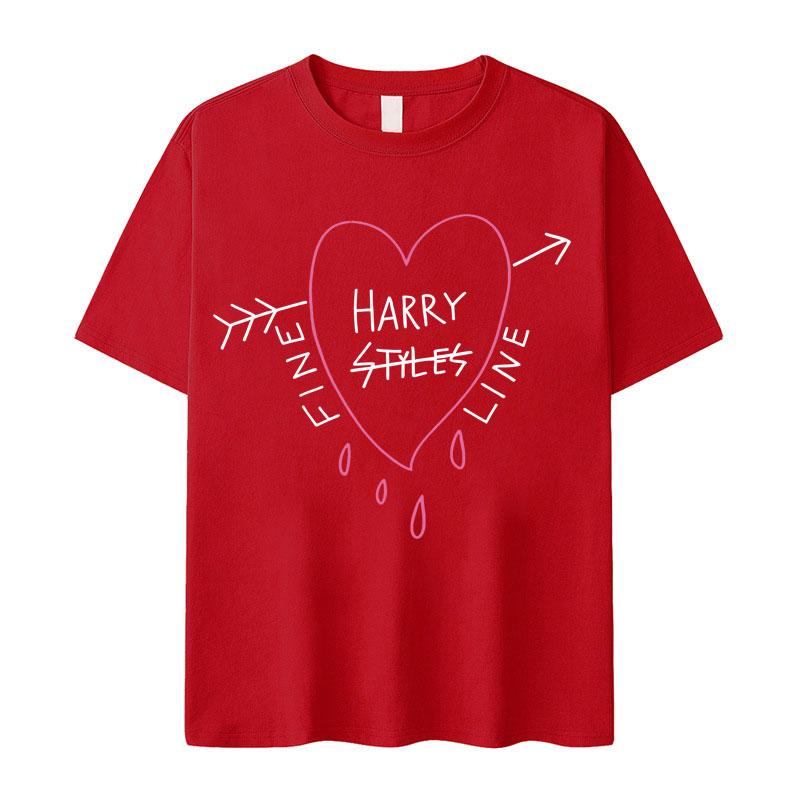 

Певец Гарри Стайлс Мода Счастливый Принт Fine Line 2026 Футболки Повседневная Футболка Мужская Женская Свободная Оверсайз Футболка с Коротким Рукавом S