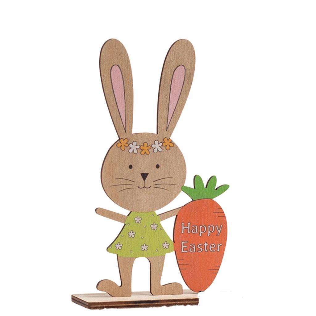 Easter Bunny 3D Figurine Painted Desktop Decoration