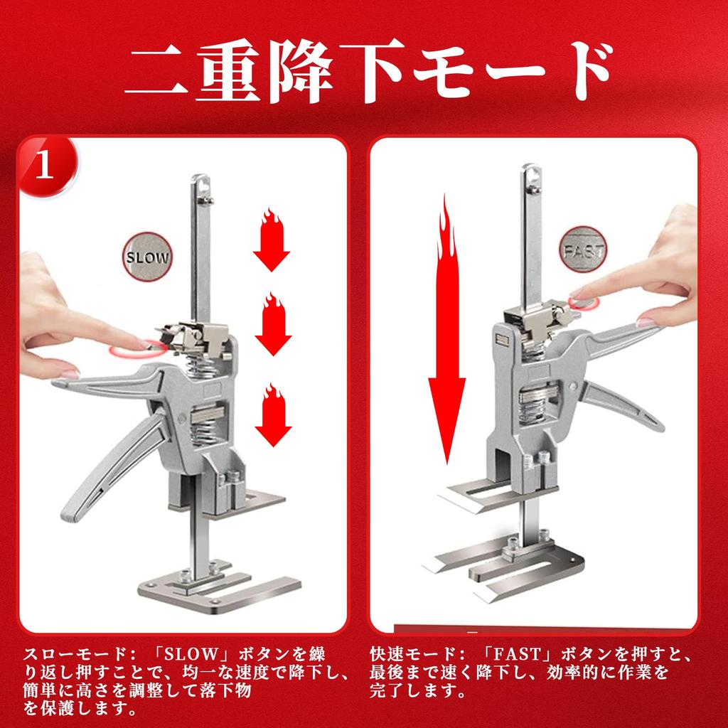 MUTEKI Jack 200kg Load Hand Furniture Lifter Multifunctional Hand Lifting Jack for Lifting Stands, Capacity, Jack, 2-Pack, Labor-Saving Arm, Tool,