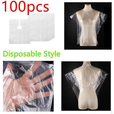 100 Stück Einweg-Haarschneideumhang Unisex Umhänge Stoff Transparent