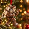 Festive Cash Holder for Holidays Big Foot Money Cash, 2D Acrylic Sasquatch Gift Fun Christmas Family Ornament, Clear Xmas Tree Hanging Decoration