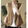 Liela izmēra ikdienas kokvilnas lina veste - Pavasara/vasaras mode