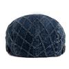 Denim Plaid Vintage Men Berets Washed Cotton Women's Beret Retro Casual Solid Color Flat Cap Summer Sun Visor Cap Adjustable
