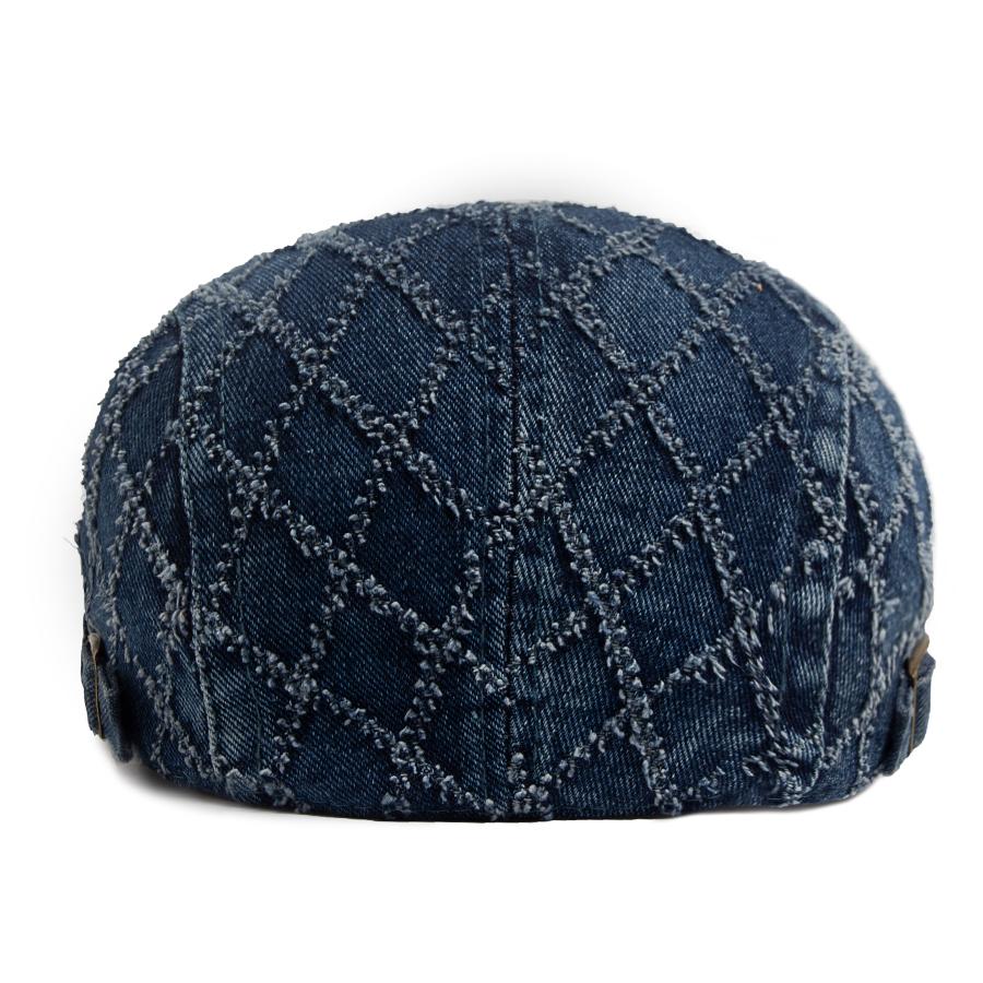 Denim Plaid Vintage Men Berets Washed Cotton Women's Beret Retro Casual Solid Color Flat Cap Summer Sun Visor Cap Adjustable