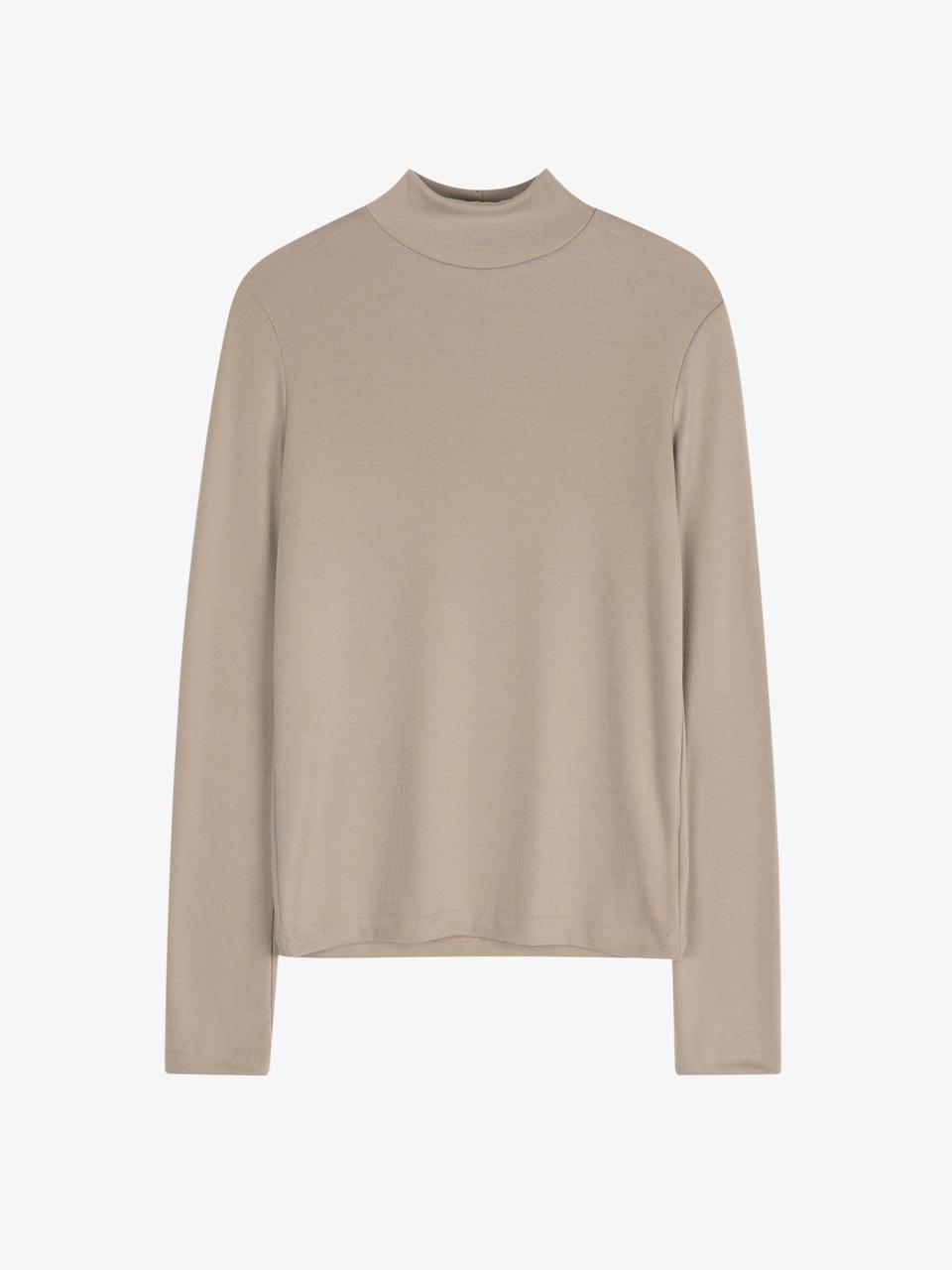 Rosiro Lossy Half Neck Pola Knit [Beige] Free