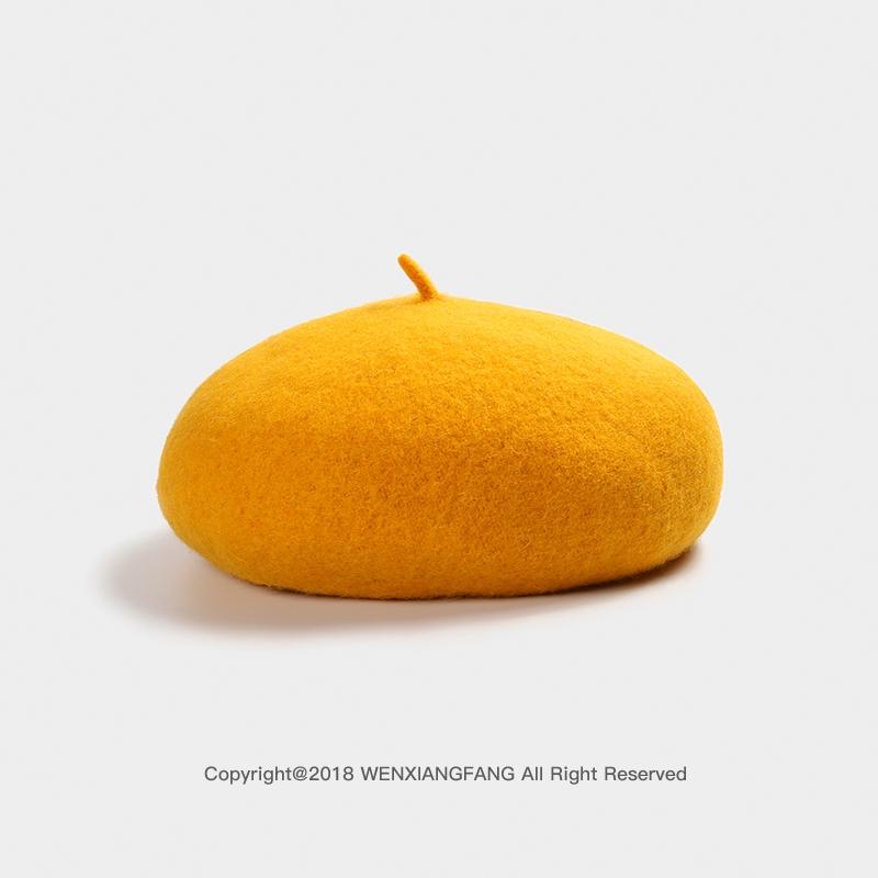 

Винтажный женский берет для девочек, французский художник, теплая шерстяная зимняя шапка-бини, однотонные береты, однотонные элегантные женские зимние шапки