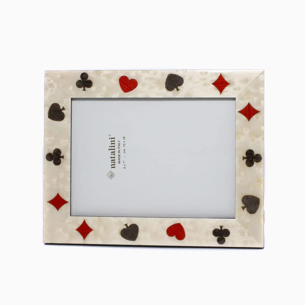 NATALINI Natalini photo twin playing cards wooden interior photo Italian-made frame, handmade, design, (clover, heart, diamond, spade), decoration,