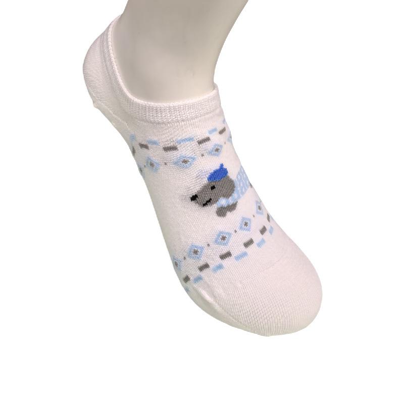 

Boat-style Women s Summer Short-sleeved Cartoon Dog Invisible Socks, Women s Anti-slip Non-slip Off-the-heel White Boneless Open-toe Socks 1 pair