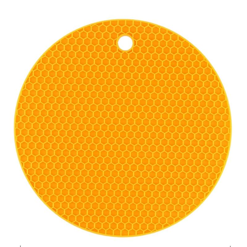 Tapis isolant rond en silicone 18 cm antidérapant résistant à la chaleur anti-brûlure nid d'abeille tapis pour micro-ondes porte-casserole épaisseur dessous de verre