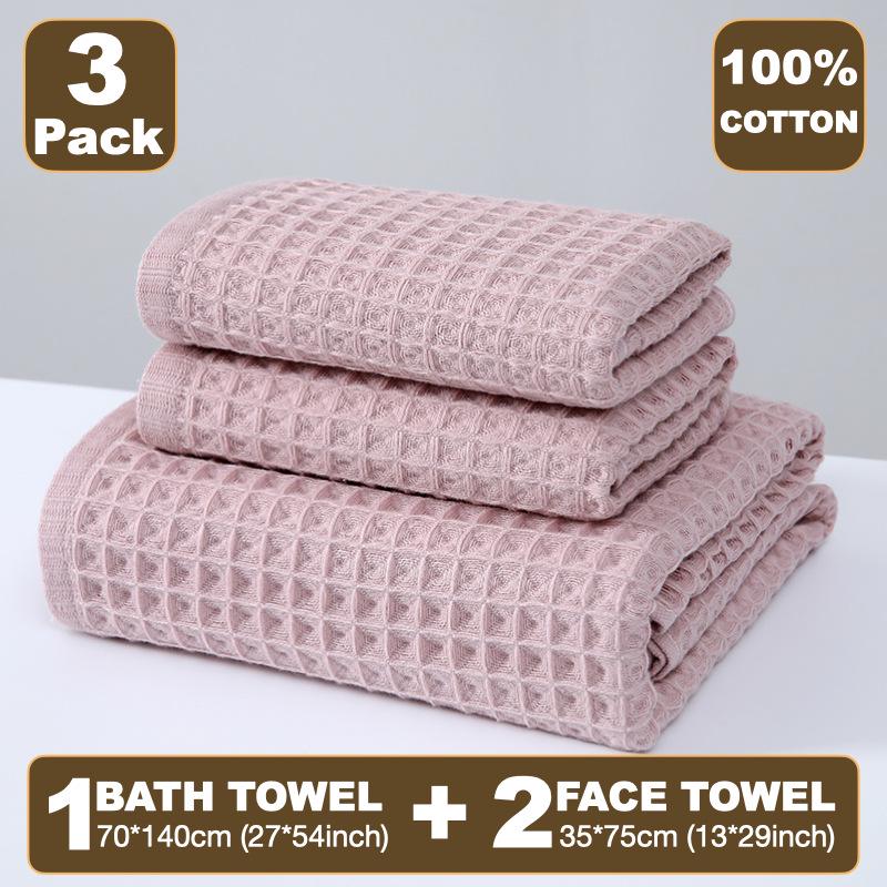International Waffle Weave Bath Towel Set - Absorbent, Quick-Drying, Lint-Free Towels