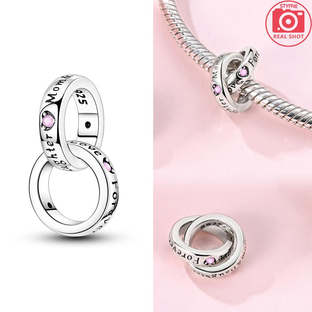 Copper Bead Mom Love Happy Family Dangle Mother'S Gift Charm Fit Original Bangle Bracelet Necklace Diy Jewelry