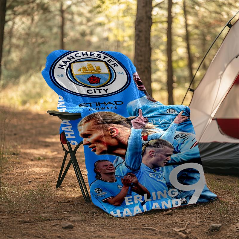 1pc Haaland13 Theme Blanket - Digital Print, Polyester, Cozy for All Seasons, Perfect for Outdoor, and Travel