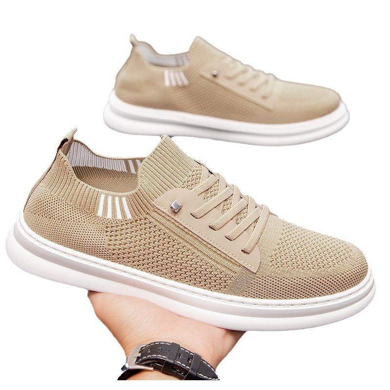 Men's Shoes Spring and Autumn New Fly-woven Mesh Breathable Student Tide Shoes Casual Wear-resistant Sports Shoes One Pedal