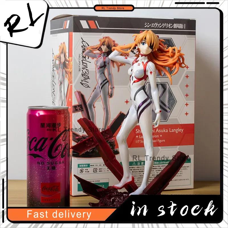 27CM Anime Shin Gekijouban Souryuu Asuka Langley Figure 1/7 Last Mission Combat Suit Scene Model Toy Gift Action