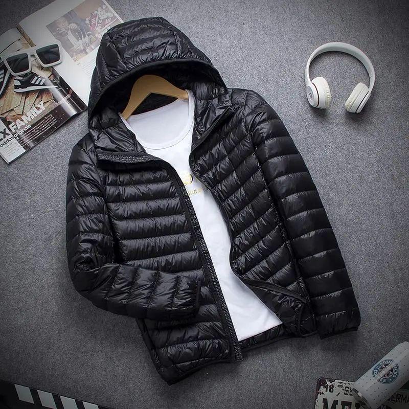 Men's 2026 Slim Fit Lightweight Hooded Cotton Jacket - Casual Striped Design, Warm and Stylish