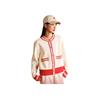 Anta Life Series Good Things Happen Round Neck Cardigan Sweater Casual Knit Jacket Women sweater Corn-White 162518734-3