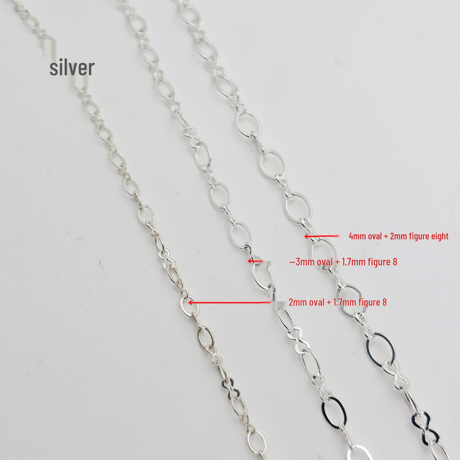 

DIY Color-Preserving 8-Shaped Buckle O-Ring Chain Necklace Accessories 2mm